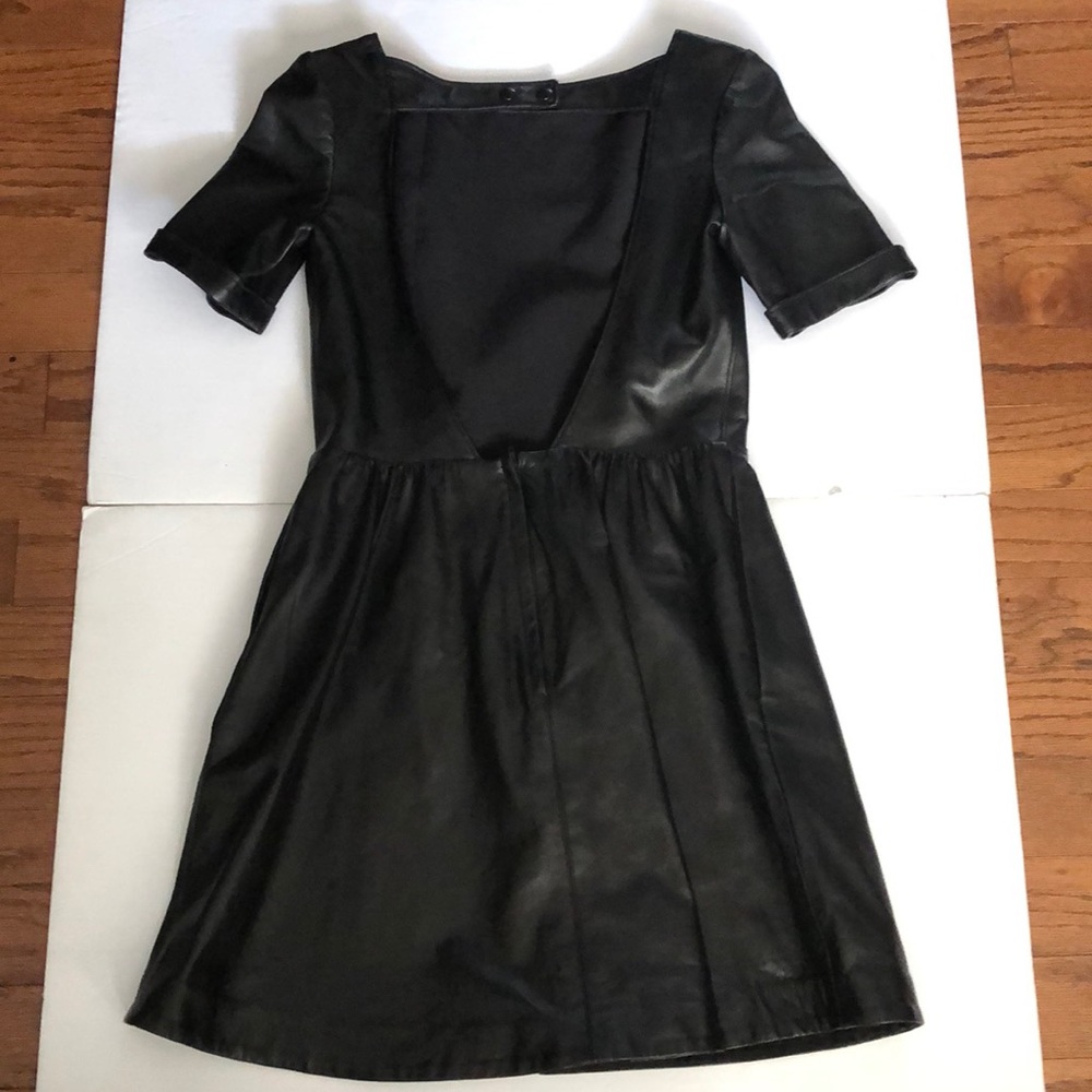 Caitlin power backless leather dress